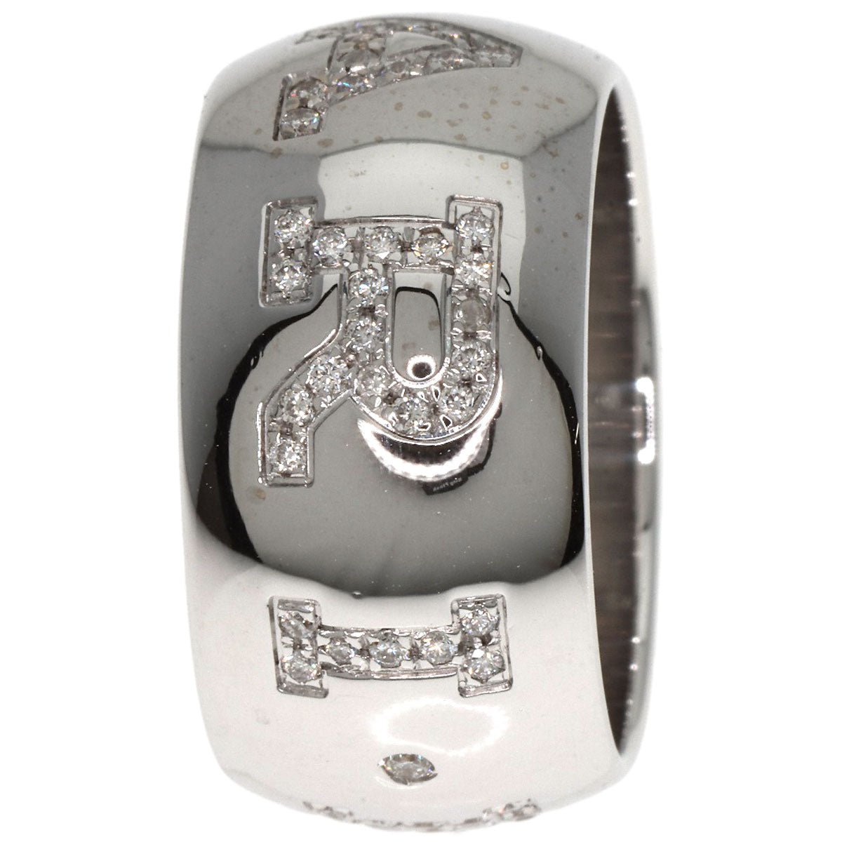 BVLGARI Monologo Diamond #51 Ring K18 White Gold Ladies [Used]