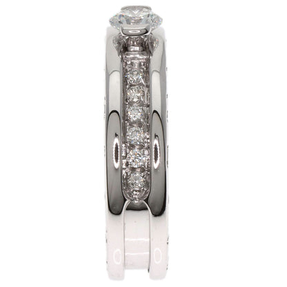 BVLGARI B-ero1 B-zero1 Solitaire Diamond#48 Ring K18 White Gold Ladies [Used]