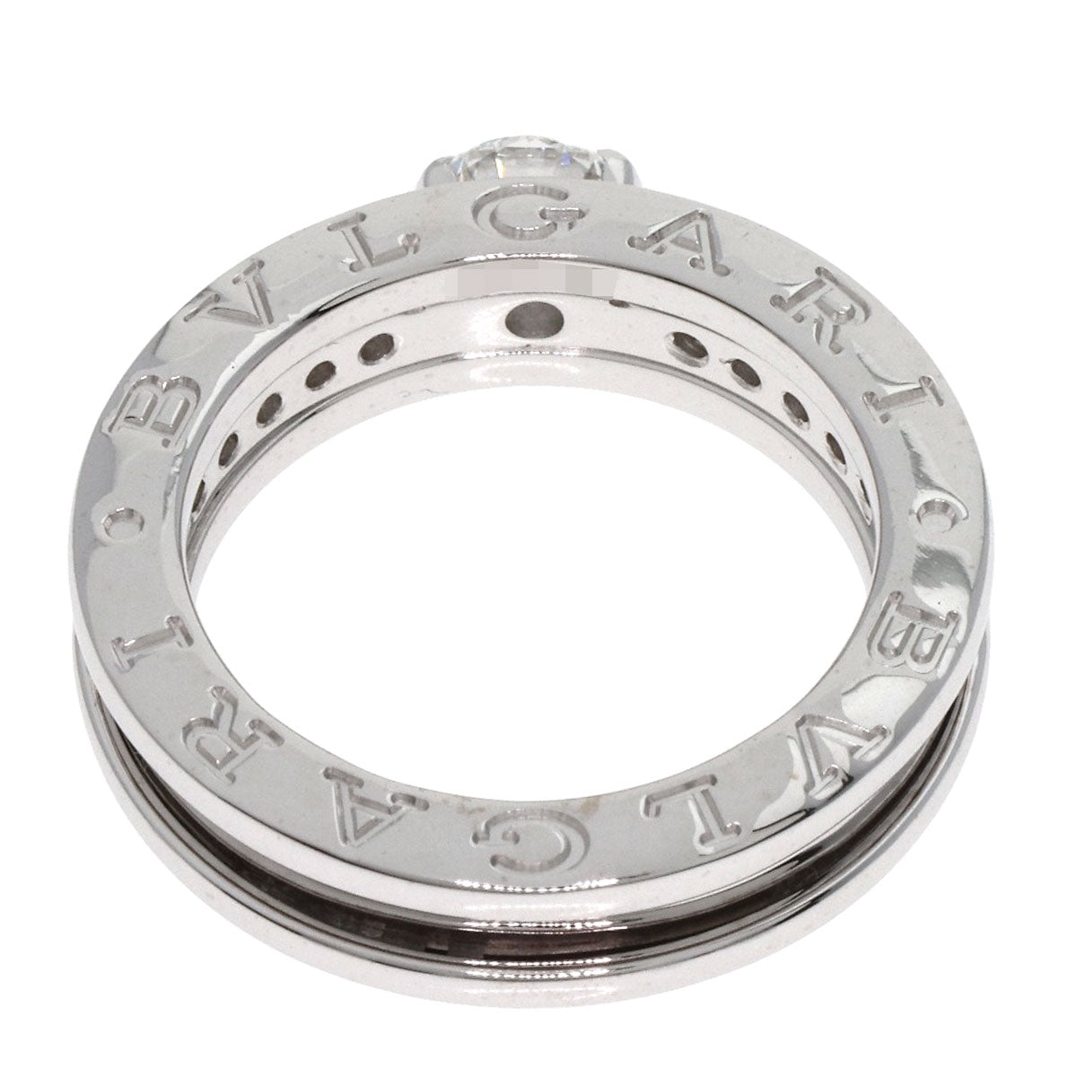 BVLGARI B-ero1 B-zero1 Solitaire Diamond#48 Ring K18 White Gold Ladies [Used]