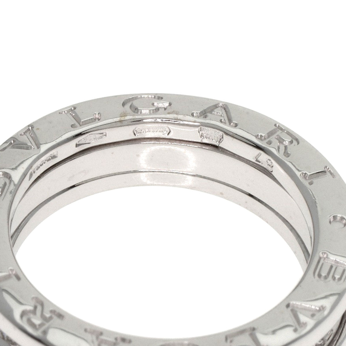BVLGARI B-ero1 B-zero1 Solitaire Diamond#48 Ring K18 White Gold Ladies [Used]