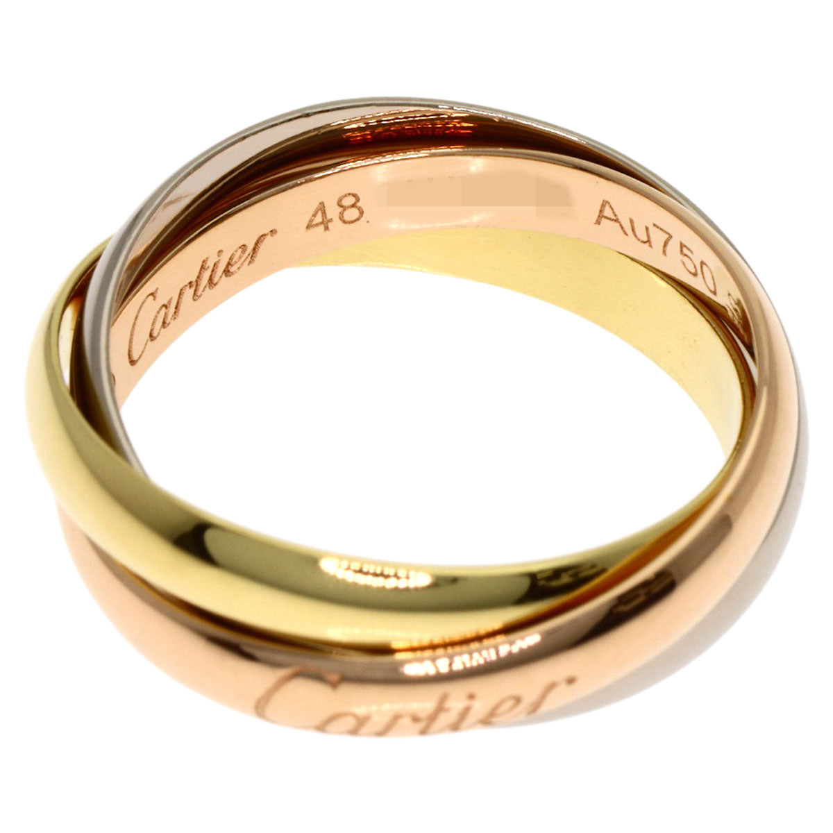 CARTIER Trinity SM #48 current model Ring K18 Yellow Gold 18K Pink GoldLadies [Used]