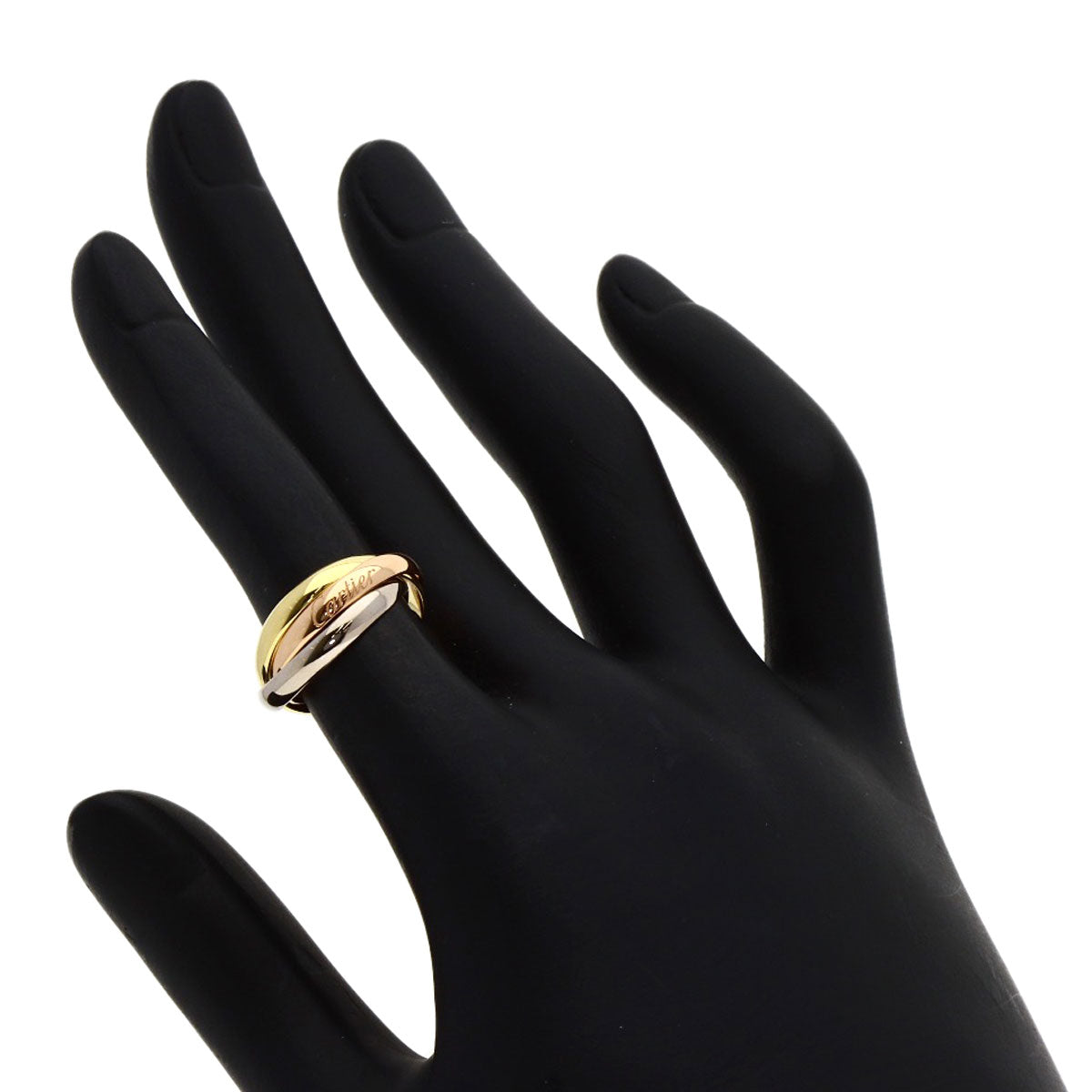 CARTIER Trinity SM #48 current model Ring K18 Yellow Gold 18K Pink GoldLadies [Used]