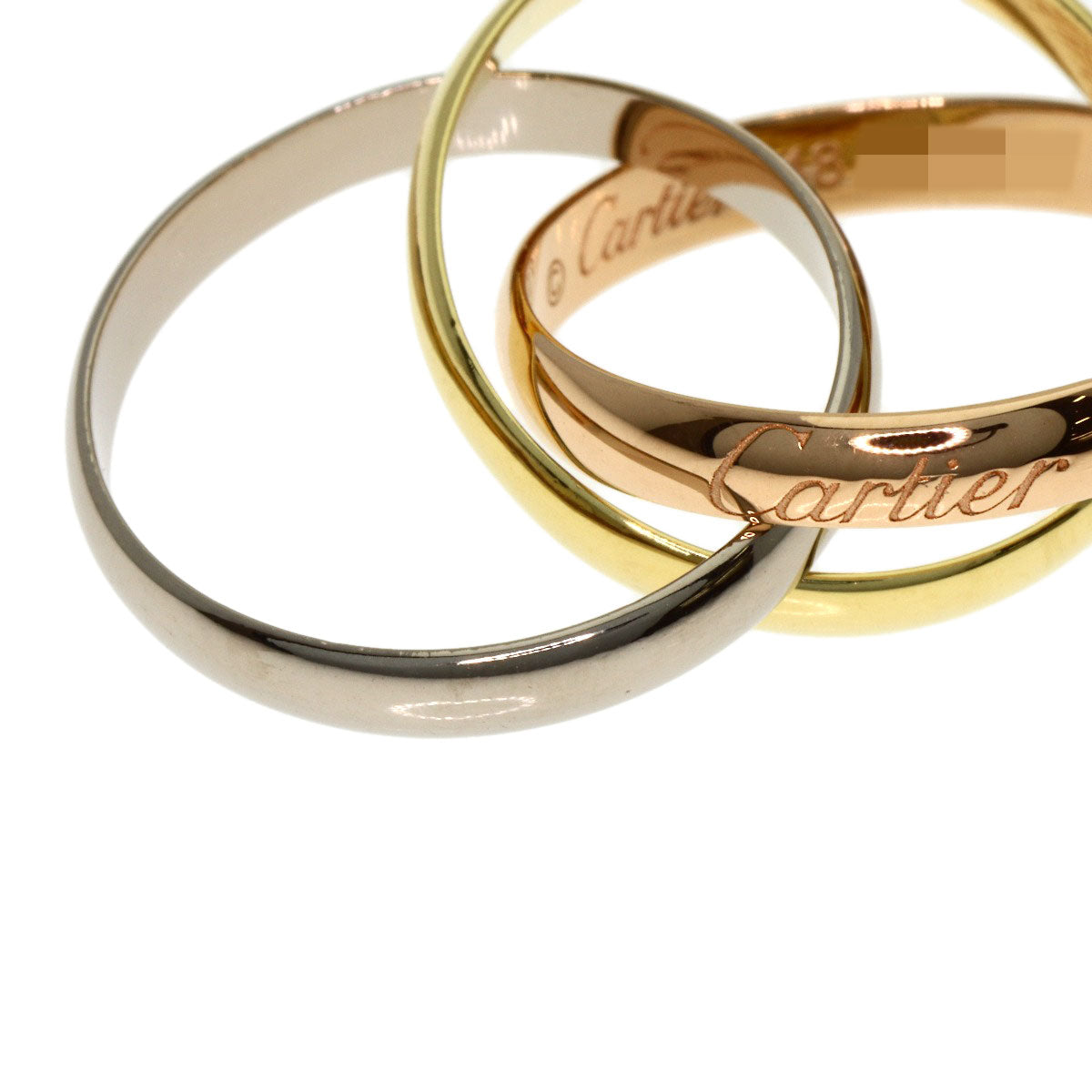 CARTIER Trinity SM #48 current model Ring K18 Yellow Gold 18K Pink GoldLadies [Used]