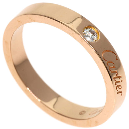 CARTIER Engraved 1P Diamond #50 Ring K18 Pink Gold Ladies [Used]