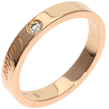CARTIER Engraved 1P Diamond #50 Ring K18 Pink Gold Ladies [Used]