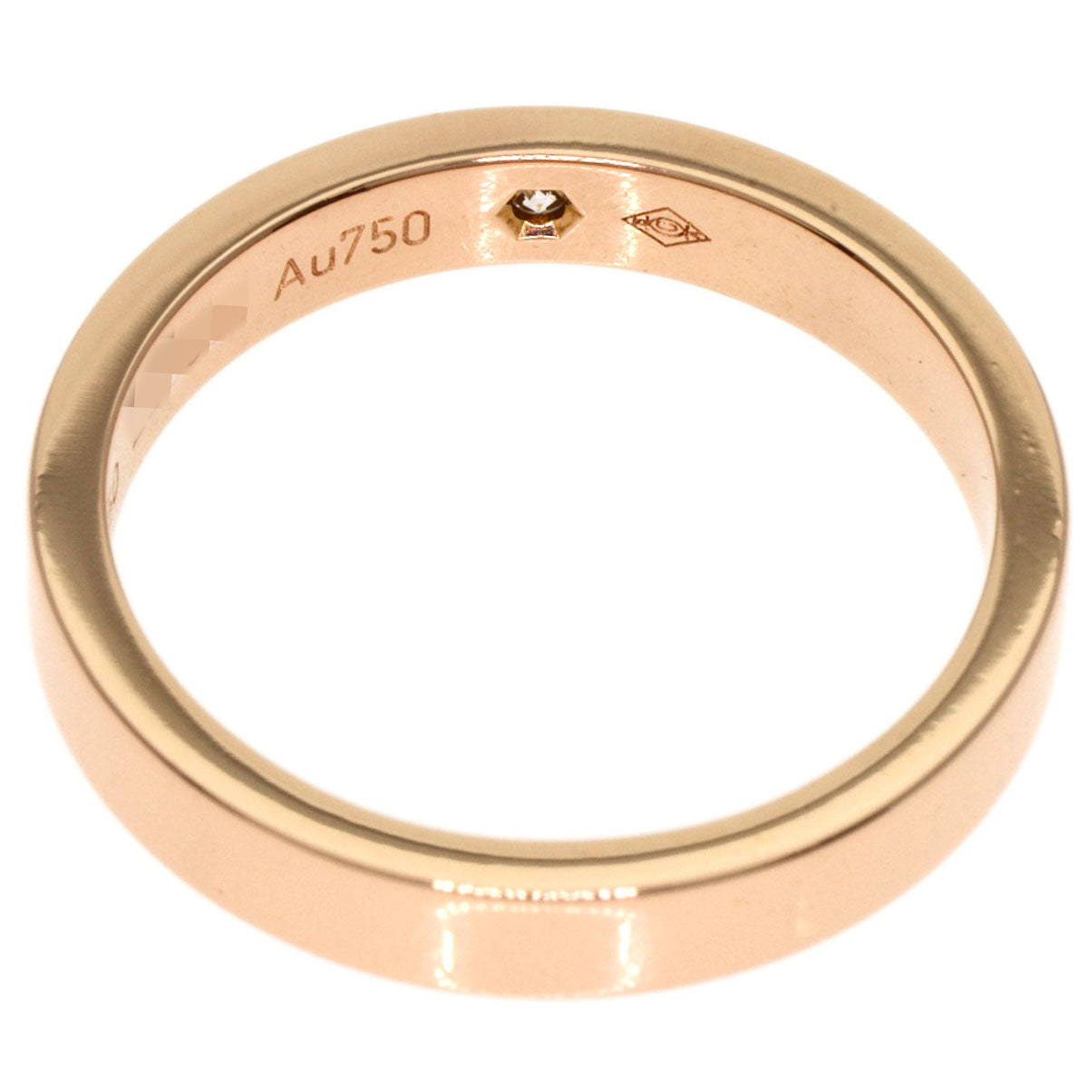 CARTIER Engraved 1P Diamond #50 Ring K18 Pink Gold Ladies [Used]