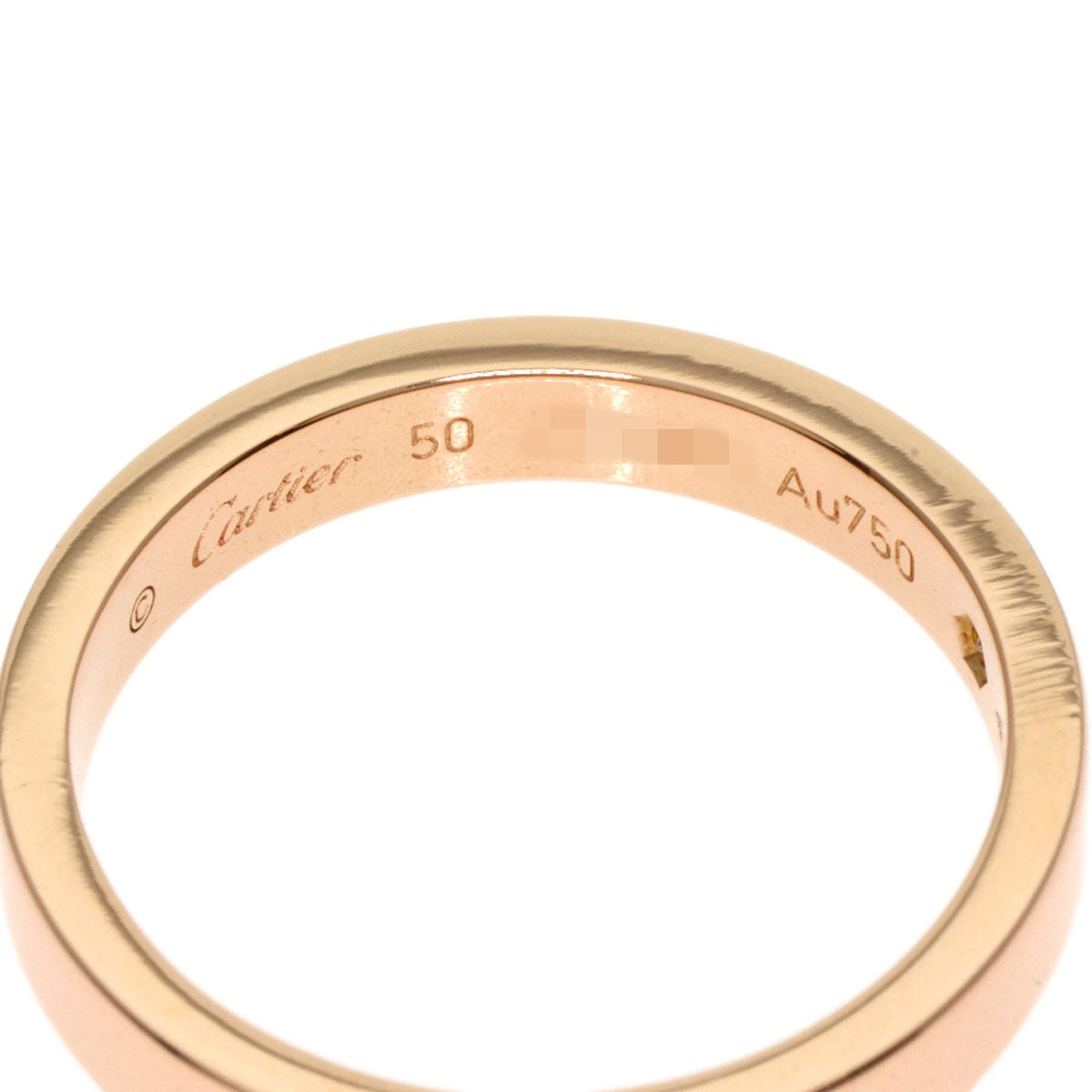 CARTIER Engraved 1P Diamond #50 Ring K18 Pink Gold Ladies [Used]