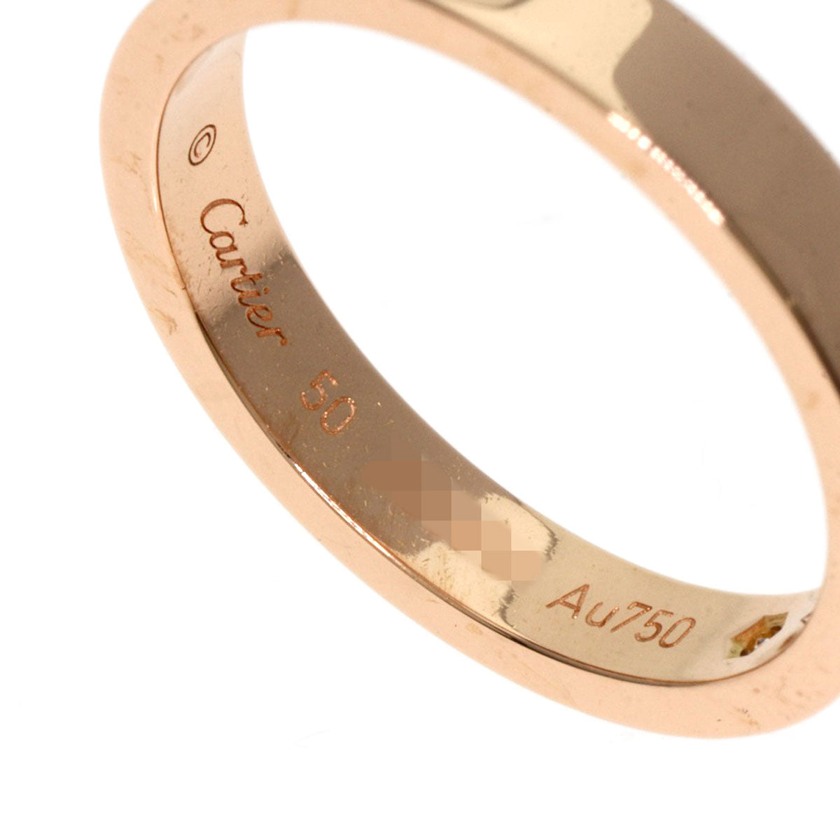 CARTIER Engraved 1P Diamond #50 Ring K18 Pink Gold Ladies [Used]