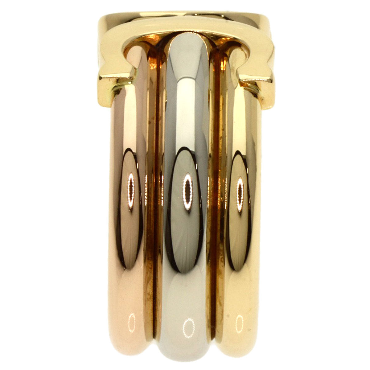 CARTIER 2C Ring LM #50 Ring K18 Yellow Gold K18 White GoldLadies [Used]