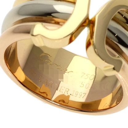 CARTIER 2C Ring LM #50 Ring K18 Yellow Gold K18 White GoldLadies [Used]