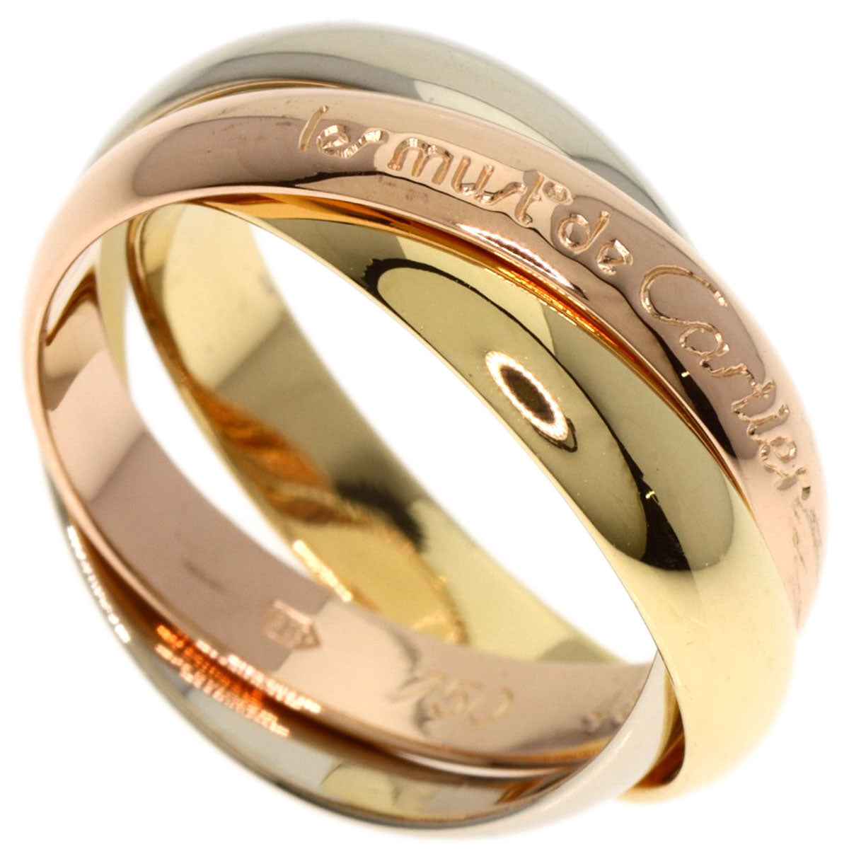 CARTIER Trinity MM #48 Ring K18 Yellow Gold 18K Pink GoldLadies [Used]