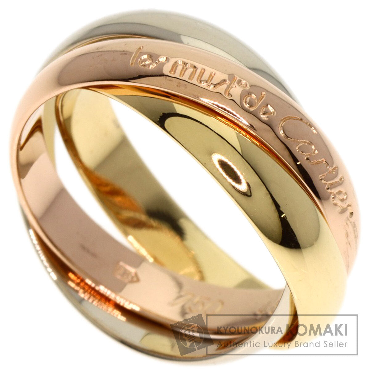 CARTIER Trinity MM #48 Ring K18 Yellow Gold 18K Pink GoldLadies [Used]