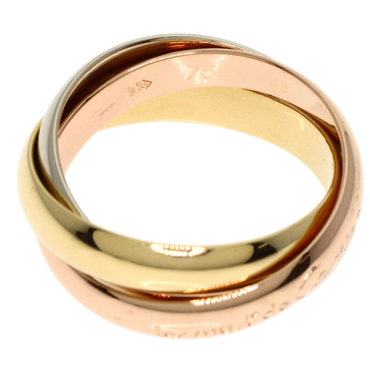 CARTIER Trinity MM #48 Ring K18 Yellow Gold 18K Pink GoldLadies [Used]