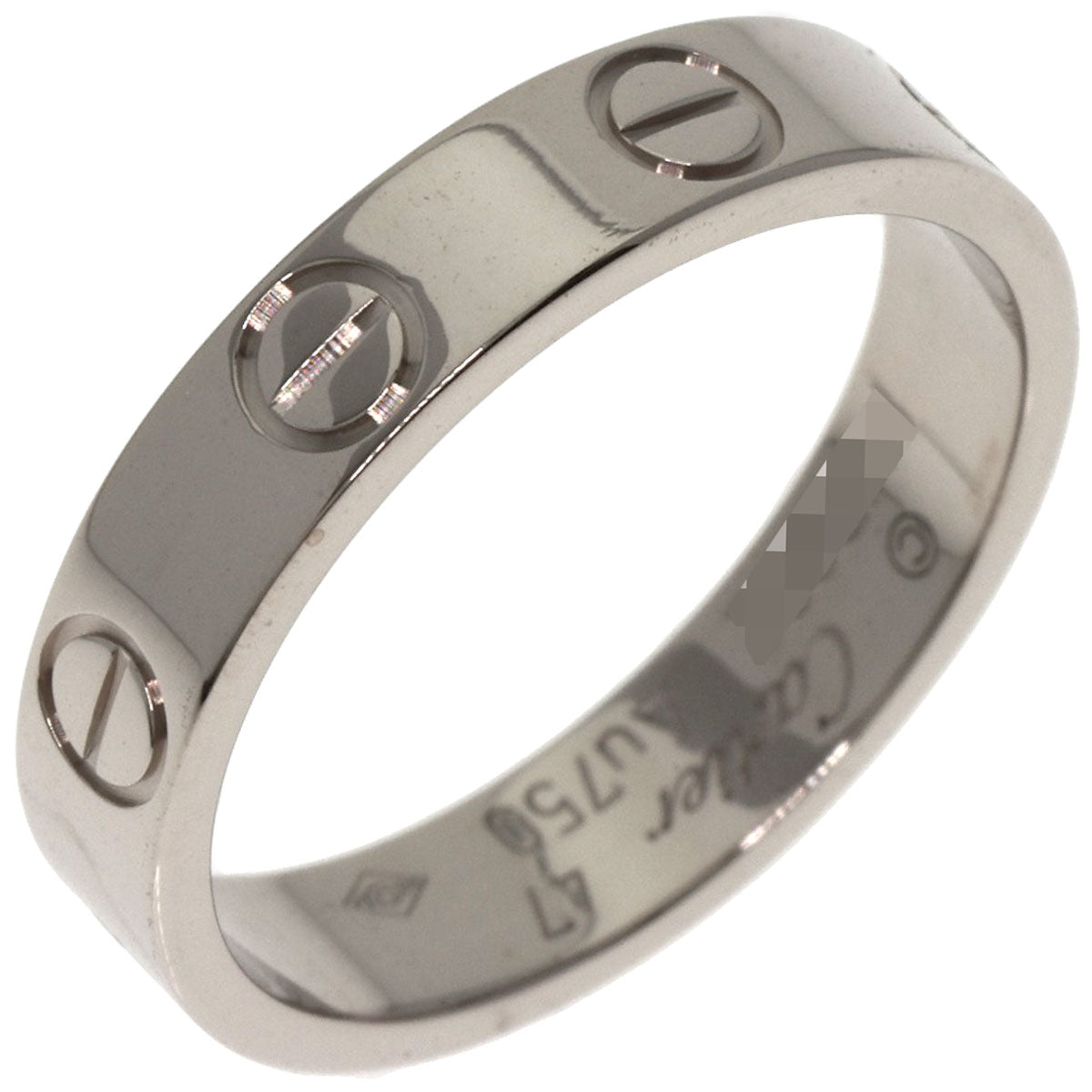 CARTIER   Mini love ring # 47 Ring  K18 White Gold Ladies [Used]