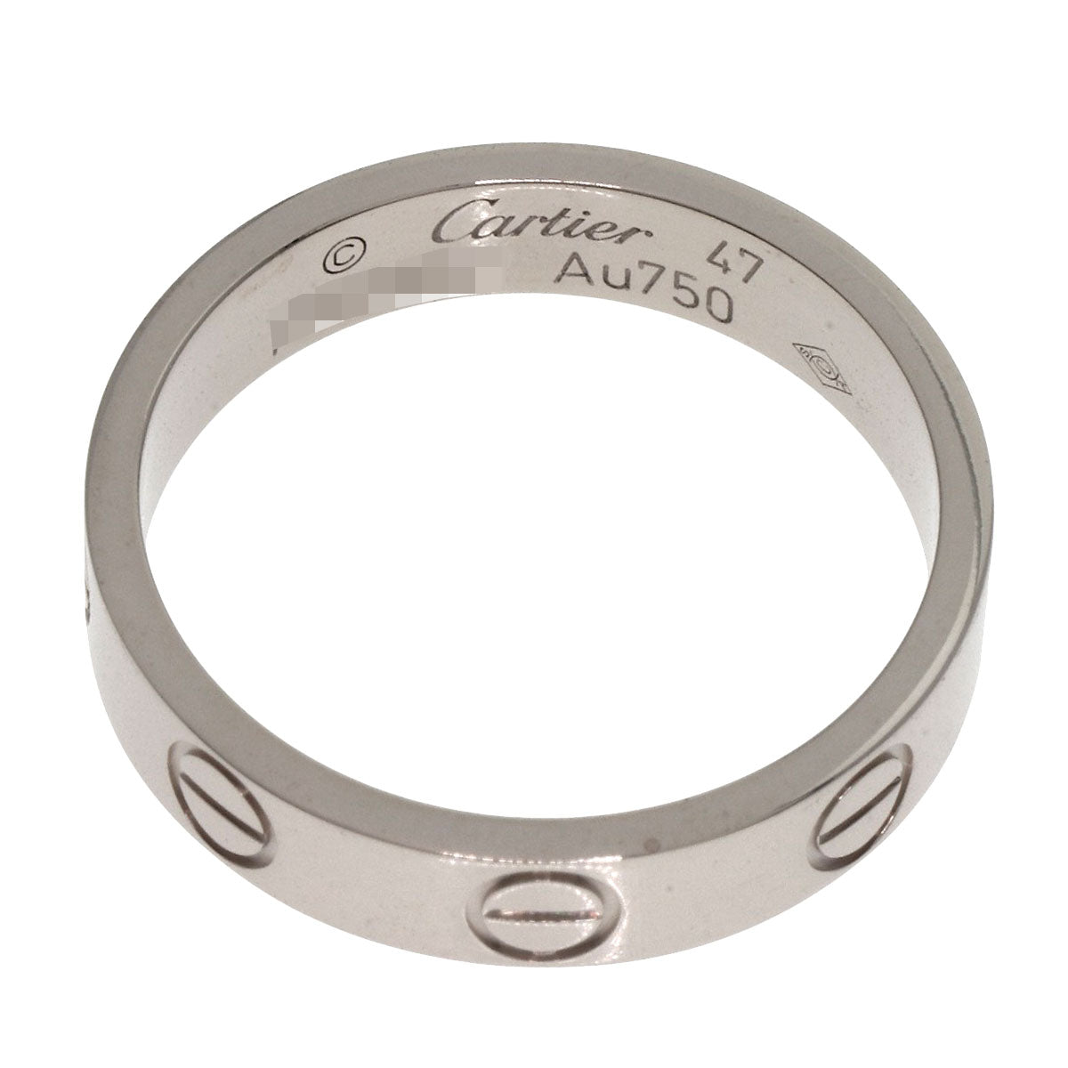 CARTIER   Mini love ring # 47 Ring  K18 White Gold Ladies [Used]