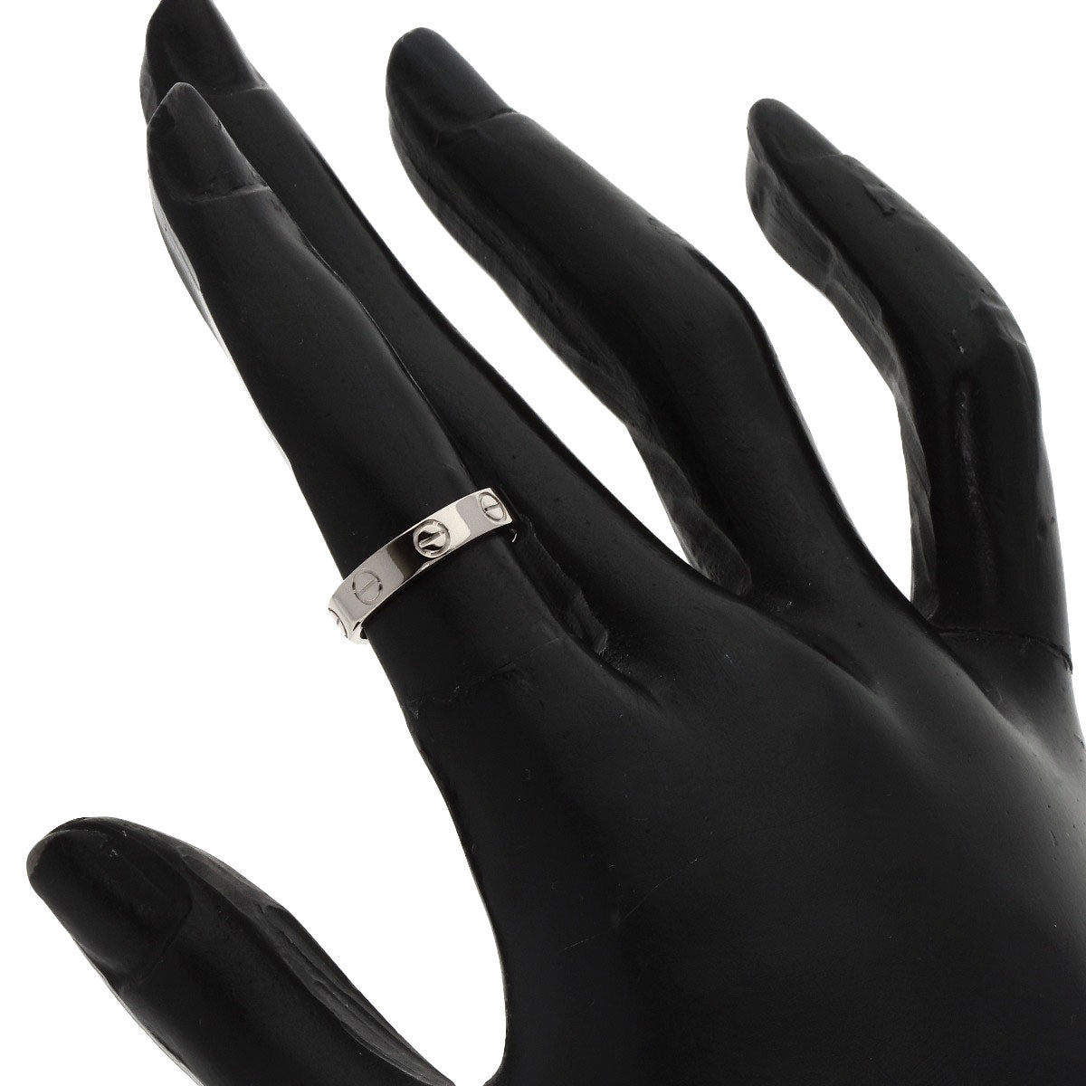 CARTIER   Mini love ring # 47 Ring  K18 White Gold Ladies [Used]