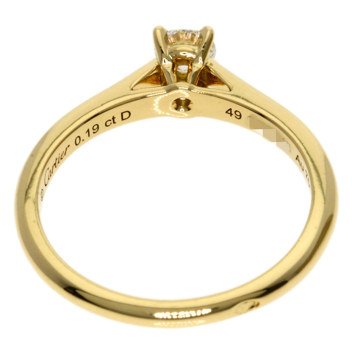 CARTIER Solitaire Diamond # 49 Ring K18 Yellow Gold Ladies [Used]
