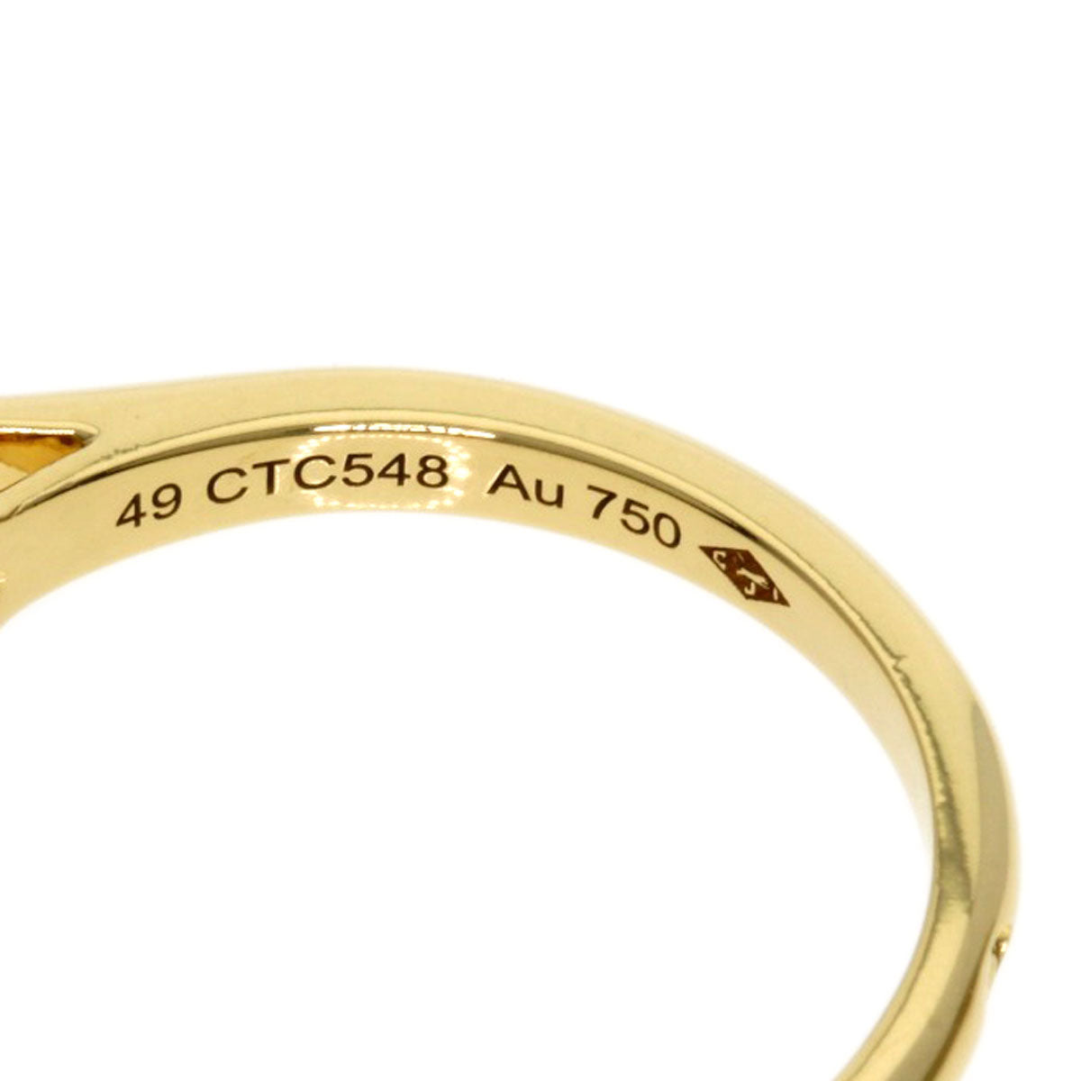 CARTIER Solitaire Diamond # 49 Ring K18 Yellow Gold Ladies [Used]