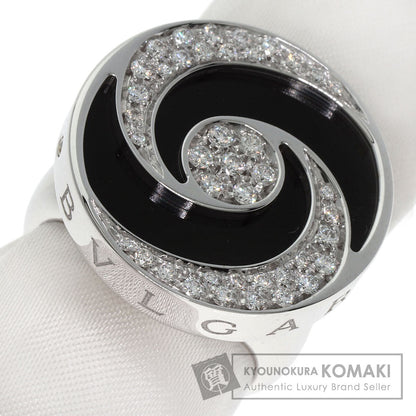 BVLGARI Allegra Optical Onyx Diamond Ring K18 White Gold Ladies [Used]