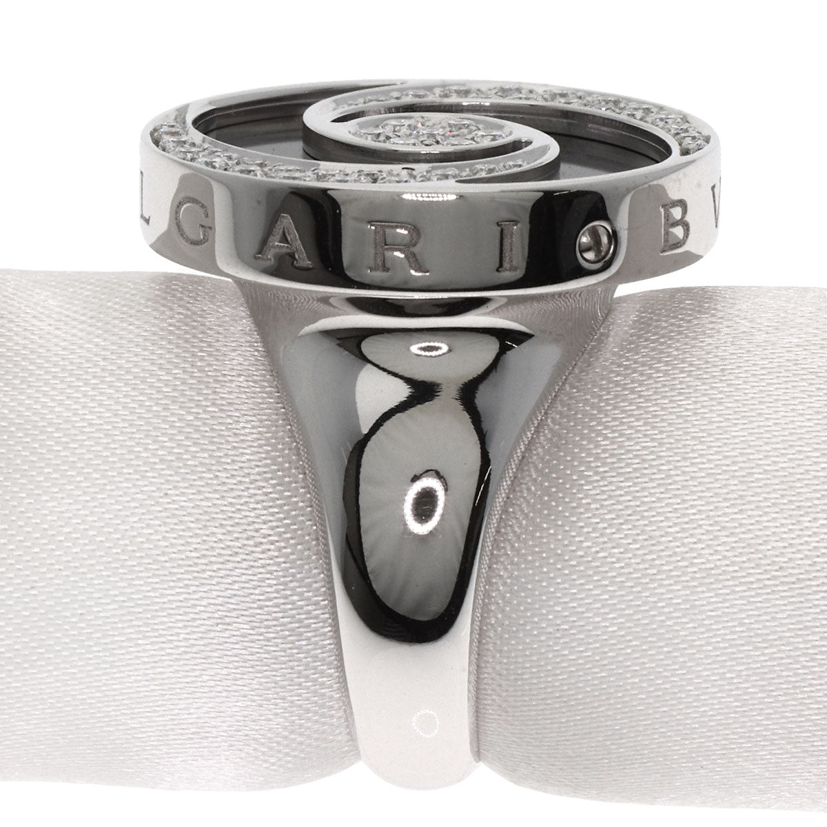 BVLGARI Allegra Optical Onyx Diamond Ring K18 White Gold Ladies [Used]