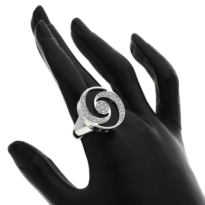 BVLGARI Allegra Optical Onyx Diamond Ring K18 White Gold Ladies [Used]