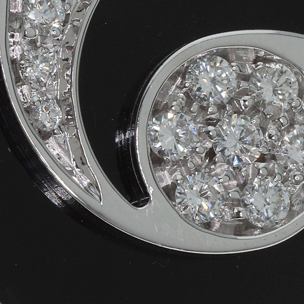 BVLGARI Allegra Optical Onyx Diamond Ring K18 White Gold Ladies [Used]