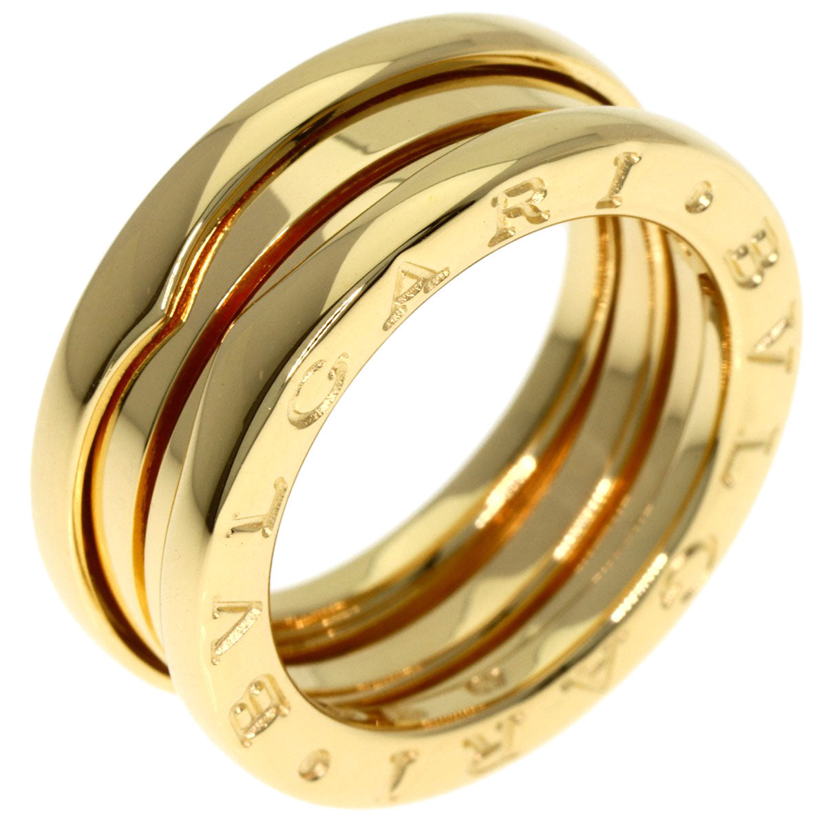 BVLGARI B.zero1 2 Band #49 Ring K18 Yellow Gold Ladies [Used]