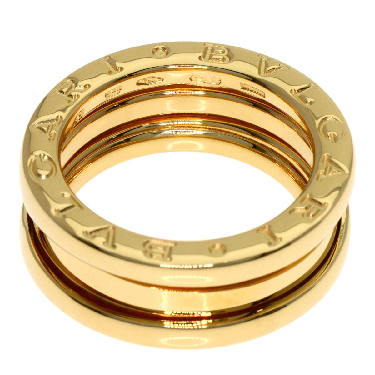 BVLGARI B.zero1 2 Band #49 Ring K18 Yellow Gold Ladies [Used]