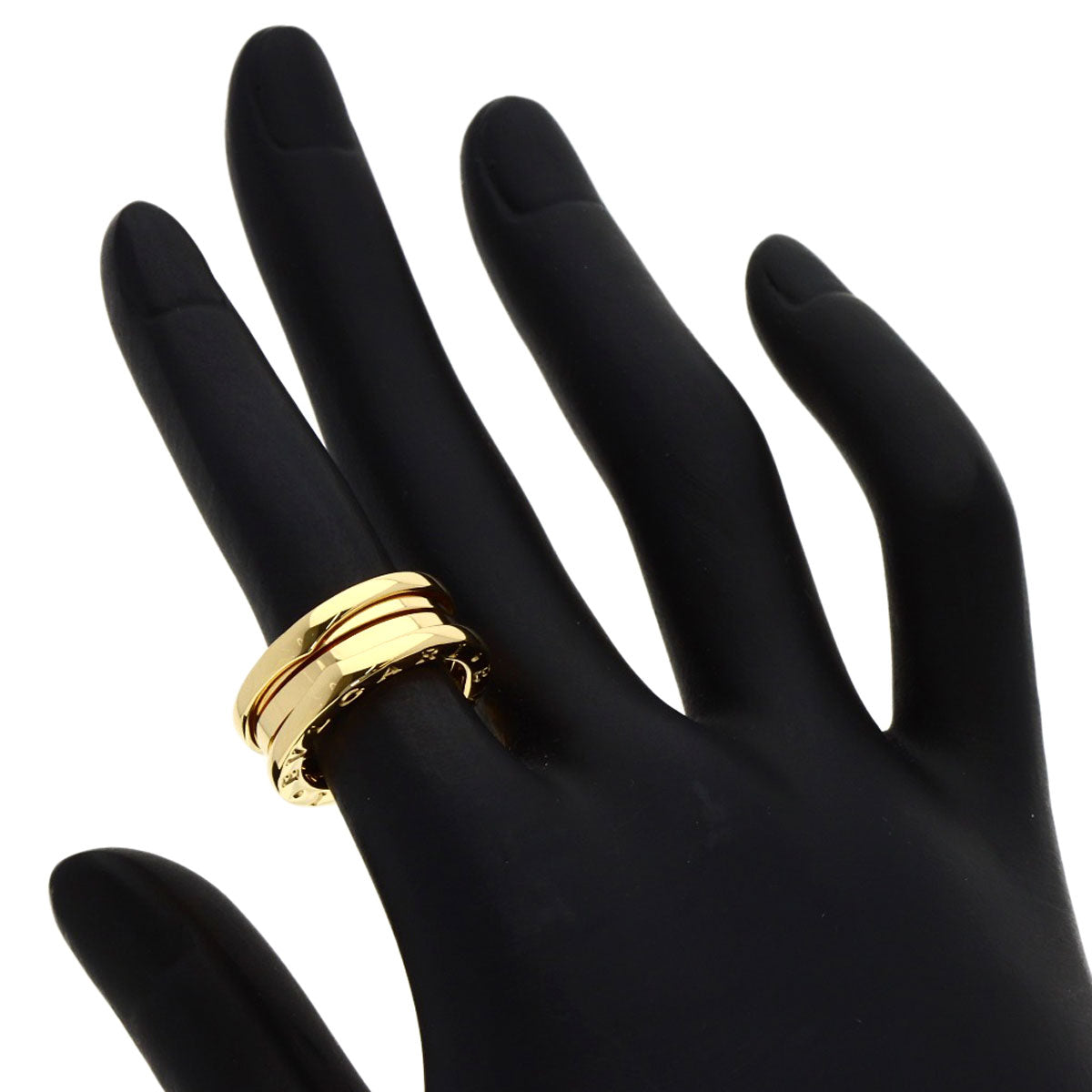 BVLGARI B.zero1 2 Band #49 Ring K18 Yellow Gold Ladies [Used]