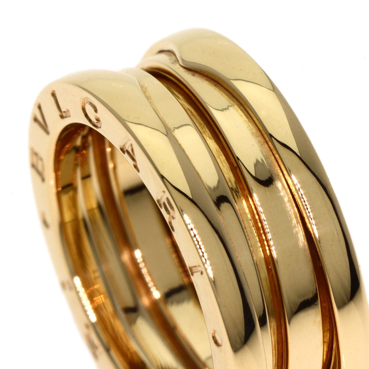 BVLGARI B.zero1 2 Band #51 Ring K18 Yellow Gold Ladies [Used]