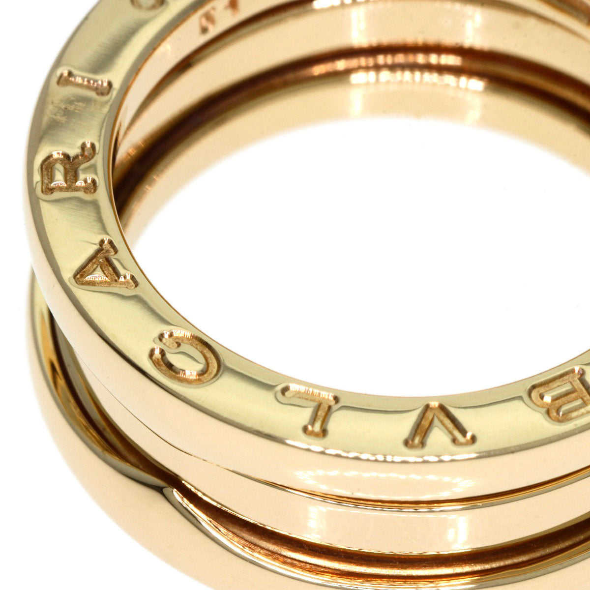 BVLGARI B.zero1 2 Band #51 Ring K18 Yellow Gold Ladies [Used]