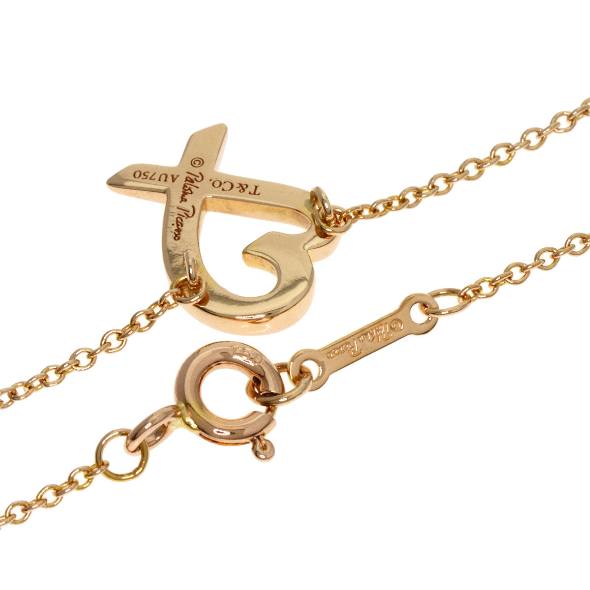 TIFFANY&Co.   Loving heart Necklace  K18 Pink Gold Ladies [Used]