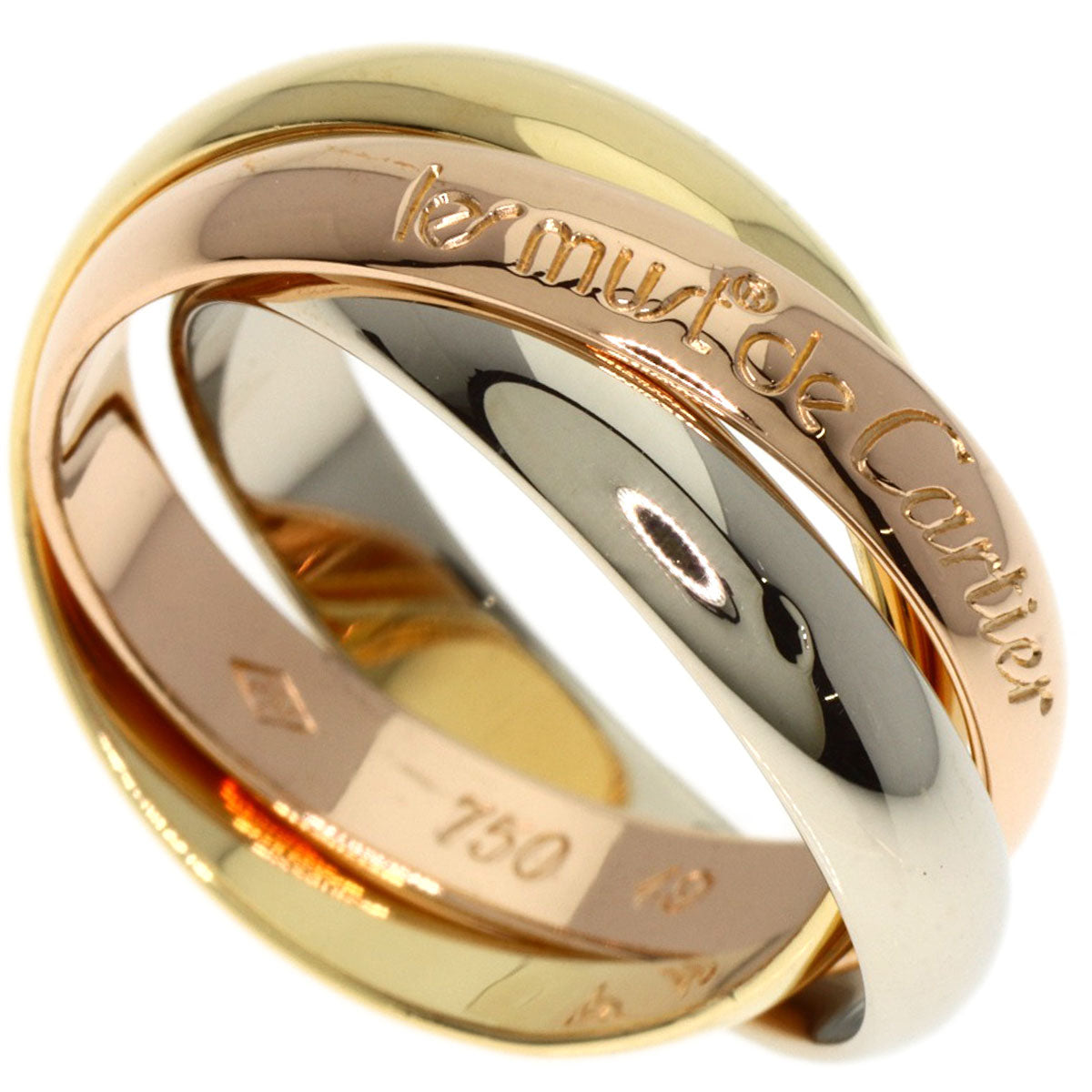 CARTIER Trinity MM #49 Ring K18 Yellow Gold 18K Pink GoldLadies [Used]