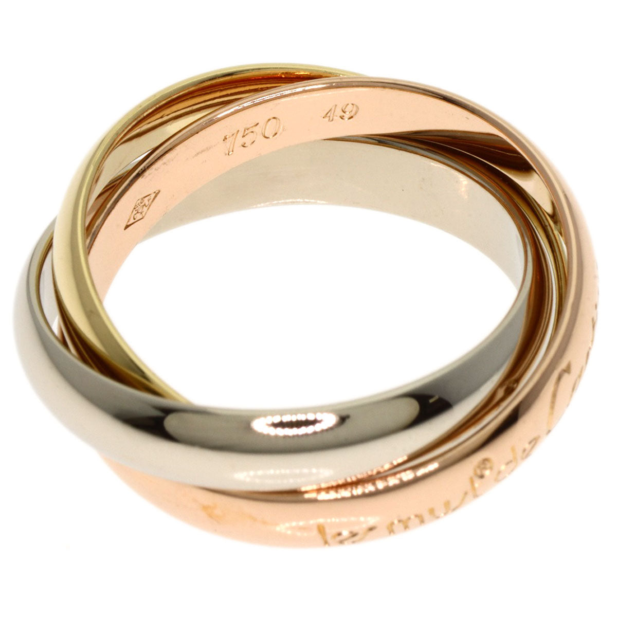 CARTIER Trinity MM #49 Ring K18 Yellow Gold 18K Pink GoldLadies [Used]