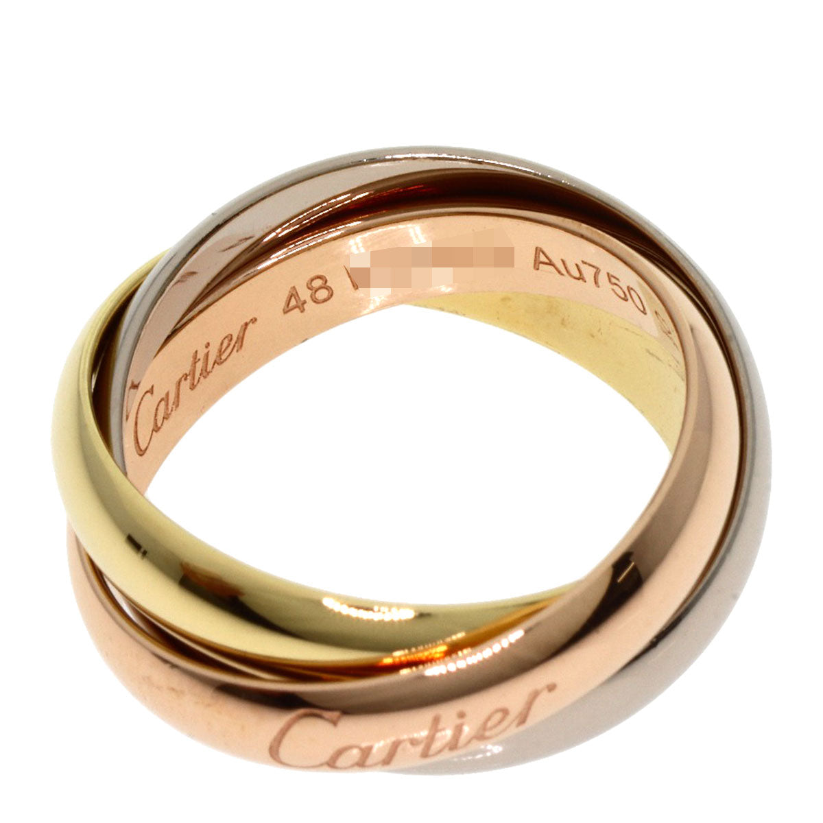 CARTIER Trinity MM #48 current model Ring K18 Yellow Gold K18 White GoldLadies [Used]