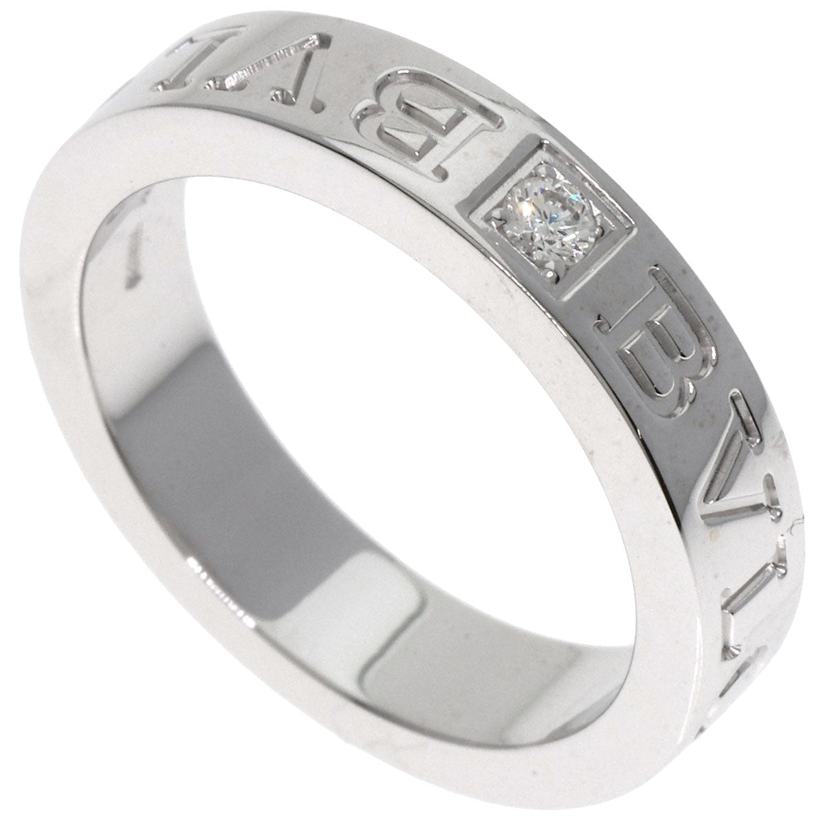 BVLGARI Double logo Diamond Ring K18 White Gold Ladies [Used]