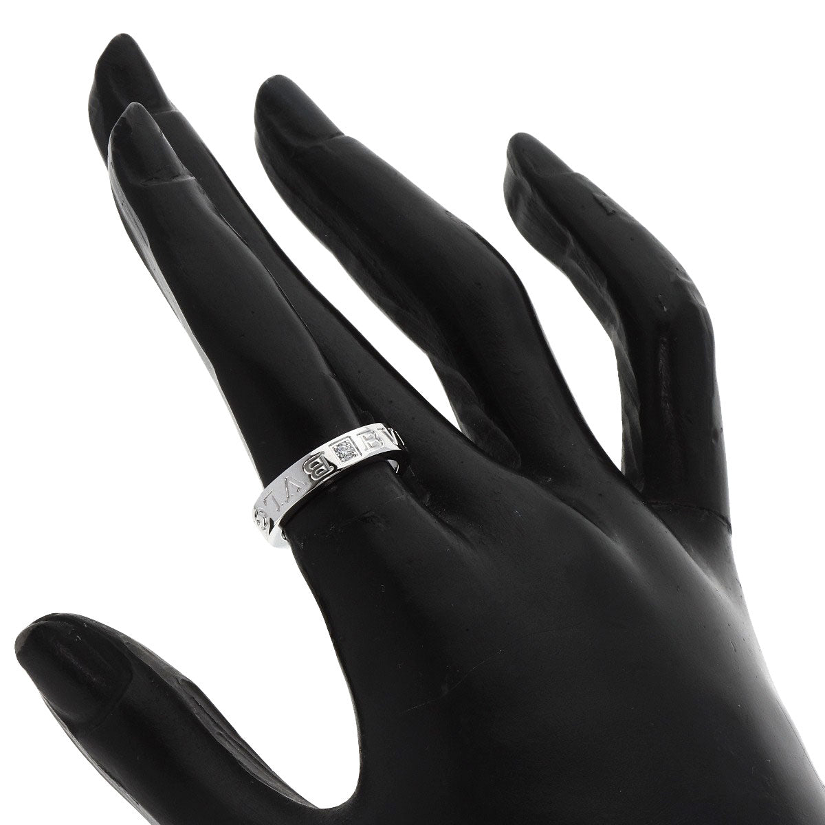 BVLGARI Double logo Diamond Ring K18 White Gold Ladies [Used]