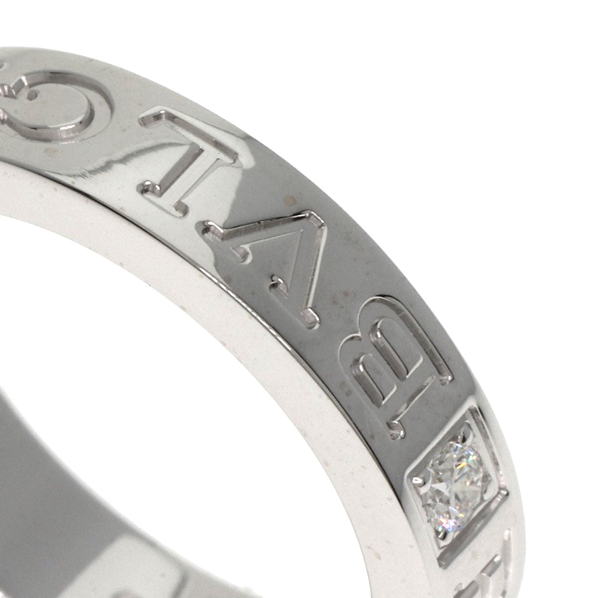 BVLGARI Double logo Diamond Ring K18 White Gold Ladies [Used]