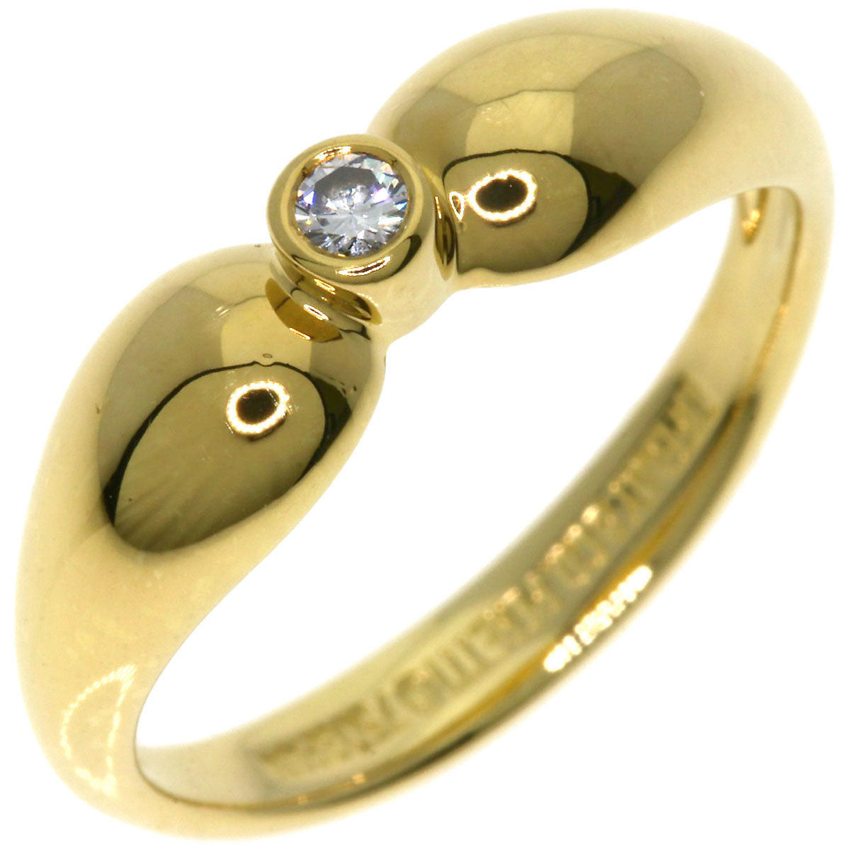 TIFFANY&Co.   Double Teardrop 1P Diamond Ring  K18 Yellow Gold Ladies [Used]
