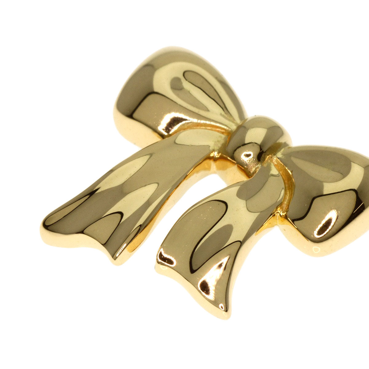 TIFFANY&Co.   ribbon Pendant top  K18 Yellow Gold Ladies [Used]