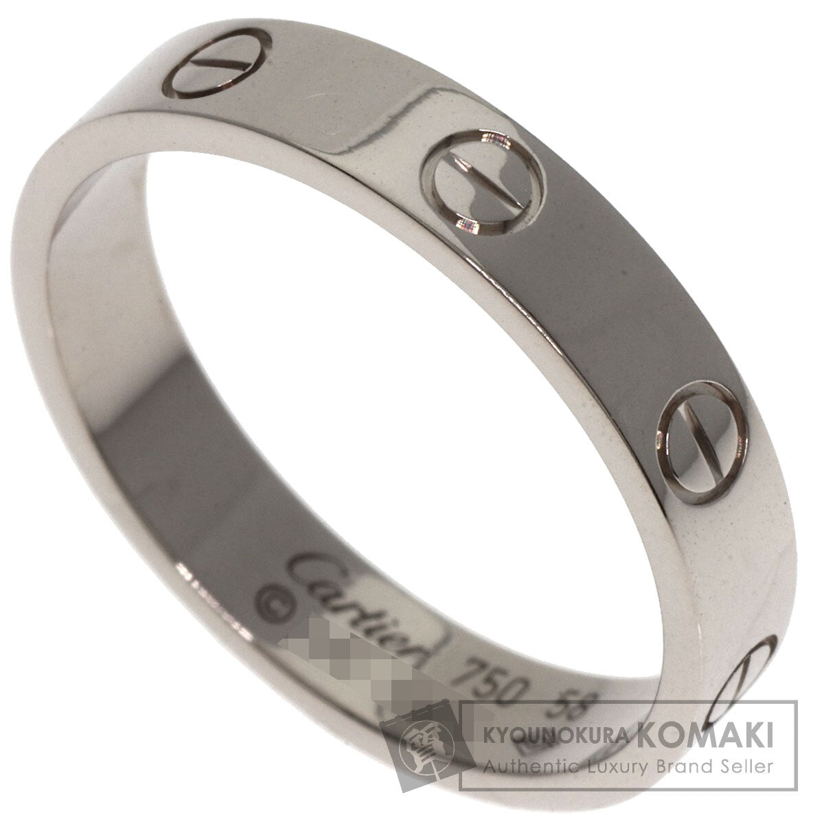 CARTIER Mini love ring #58 Ring K18 White Gold Ladies [Used]
