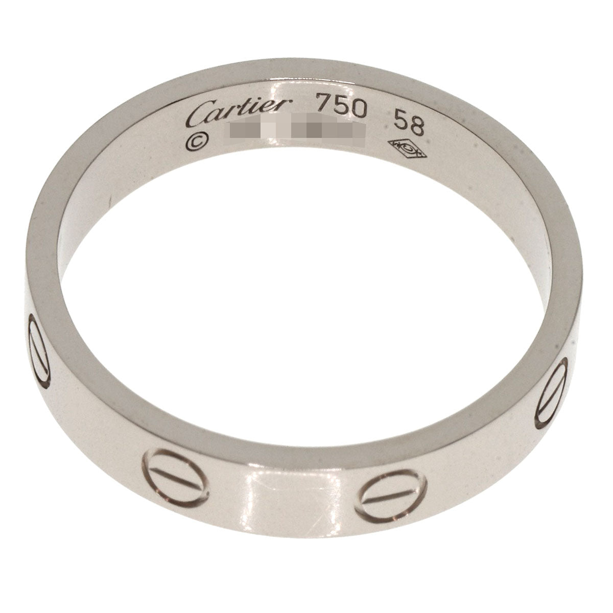 CARTIER Mini love ring #58 Ring K18 White Gold Ladies [Used]