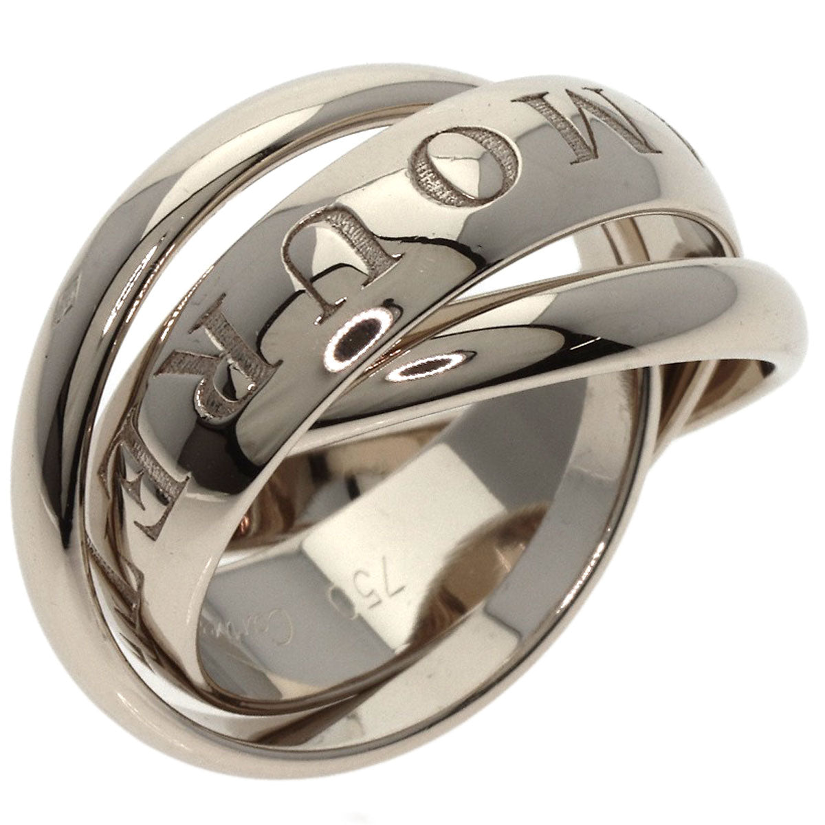 CARTIER Trinity 1998 Christmas Limited #51 Ring K18 White Gold Ladies [Used]