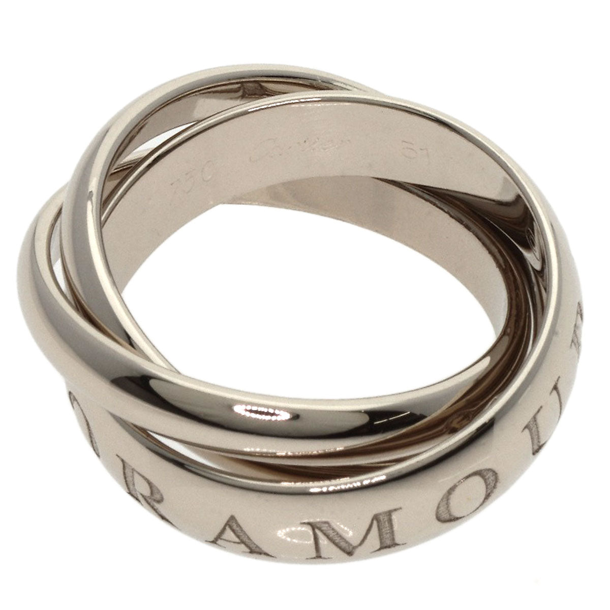 CARTIER Trinity 1998 Christmas Limited #51 Ring K18 White Gold Ladies [Used]