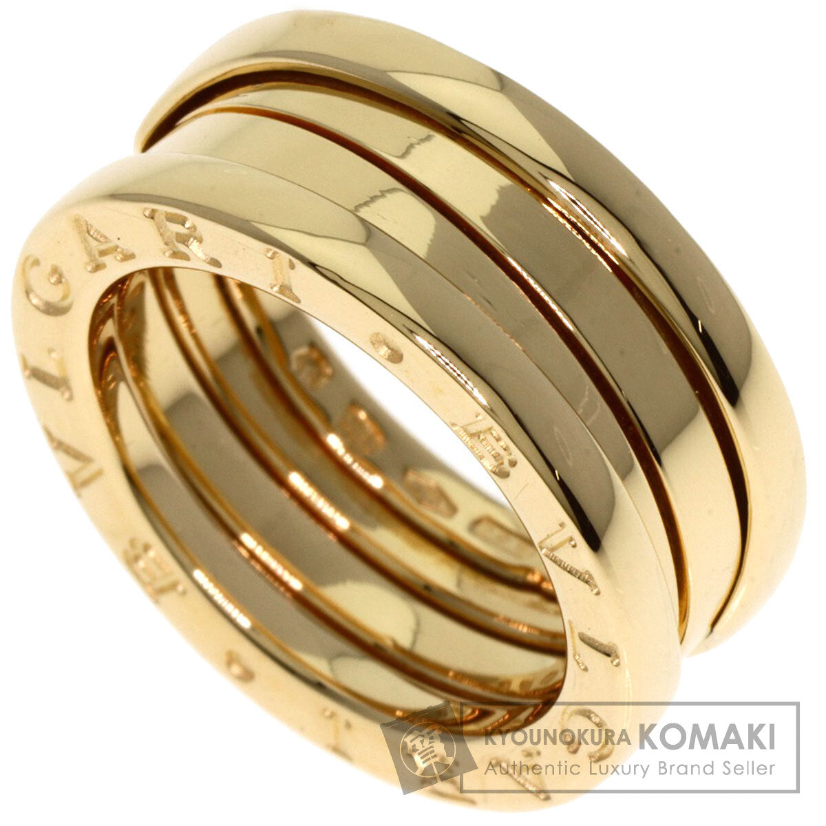 BVLGARI B.zero1 2 Band #48 Ring K18 Yellow Gold Ladies [Used]