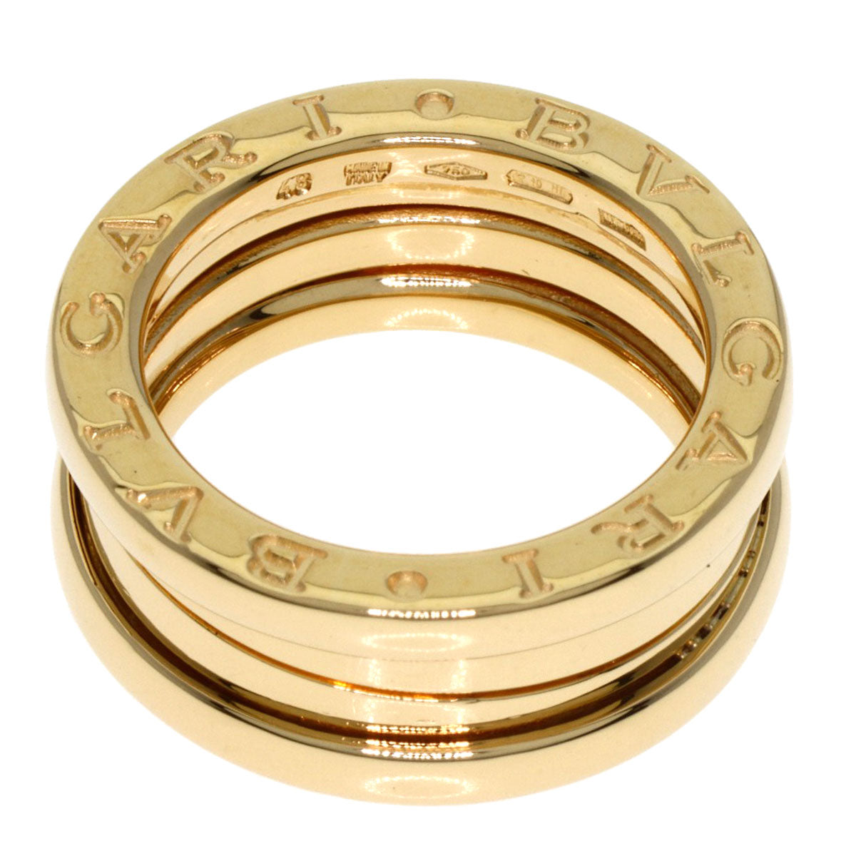 BVLGARI B.zero1 2 Band #48 Ring K18 Yellow Gold Ladies [Used]