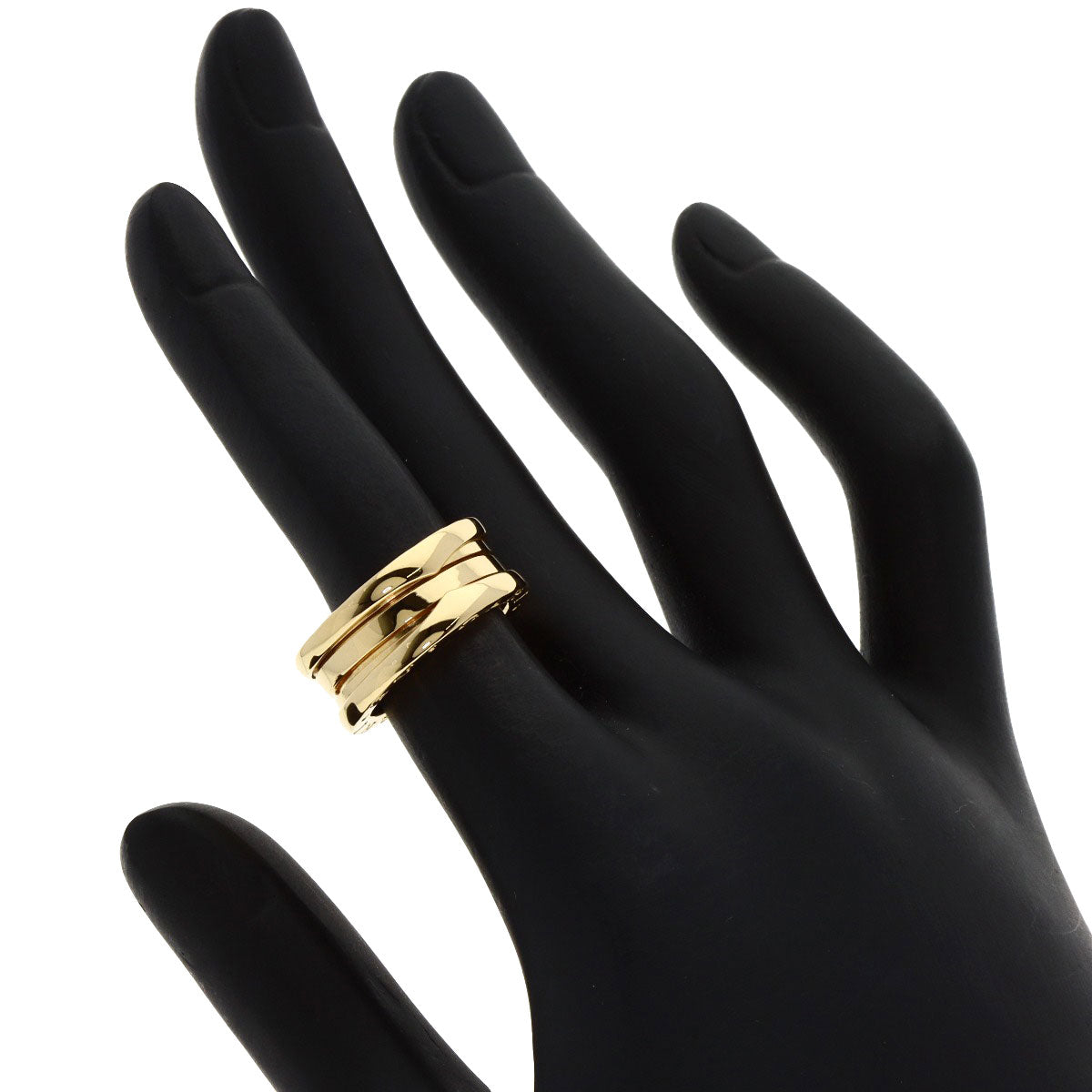 BVLGARI B.zero1 2 Band #48 Ring K18 Yellow Gold Ladies [Used]