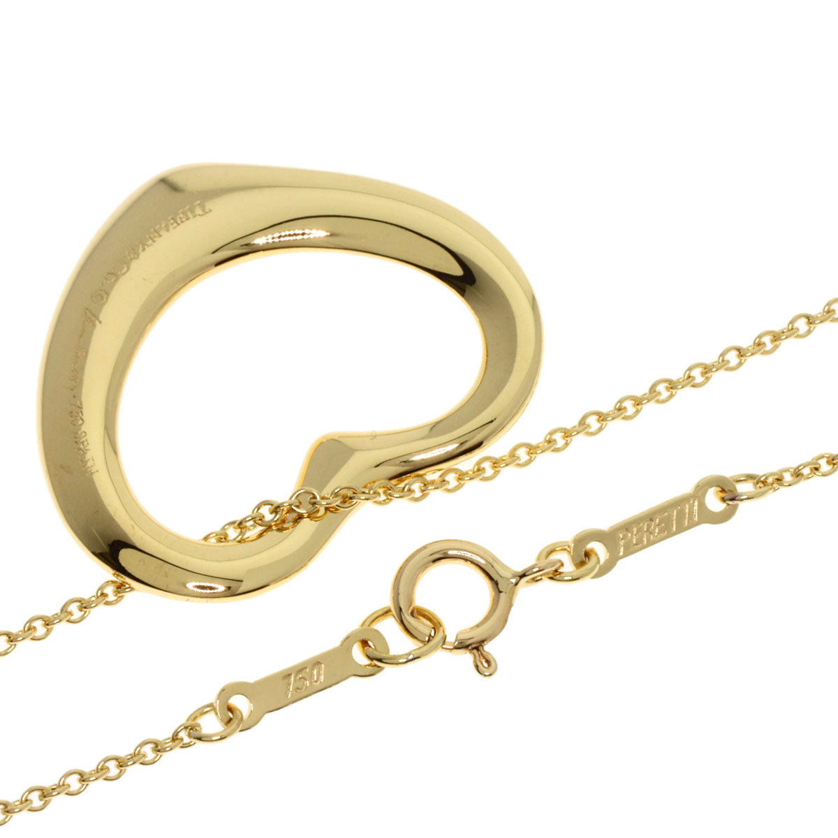 TIFFANY&Co. Open heart Necklace K18 Yellow Gold Ladies [Used]