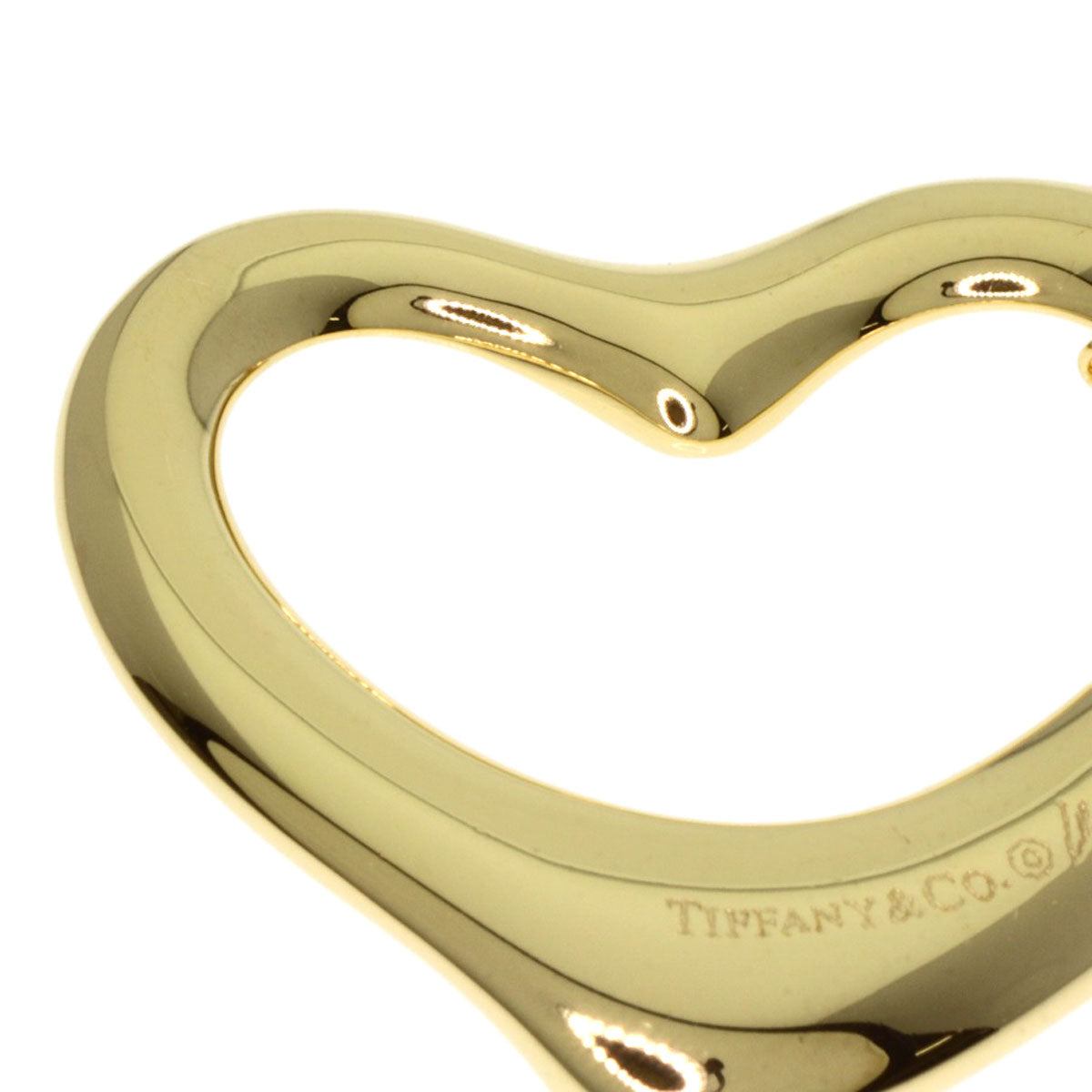 TIFFANY&Co. Open heart Necklace K18 Yellow Gold Ladies [Used]