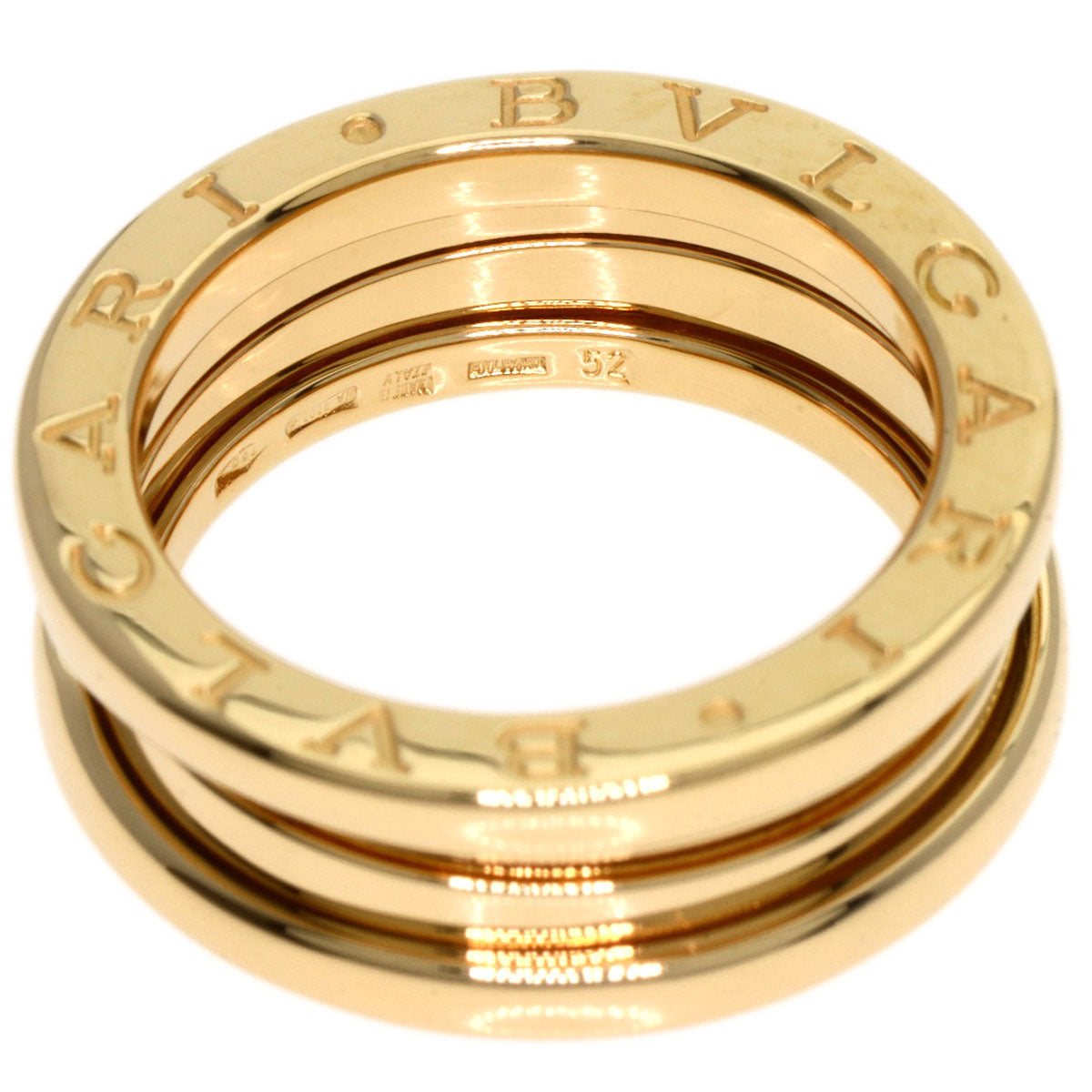 BVLGARI B.zero1 2 band #52 Ring K18 Yellow Gold Ladies [Used]
